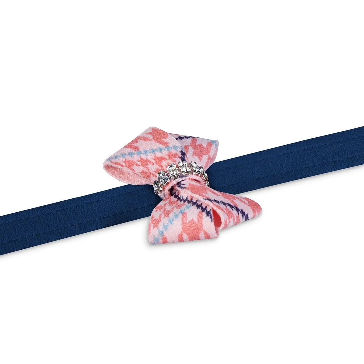 PeachesNCream Glen Houndstooth Nouveau Bow Leash