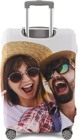 Personalized Photo Luggage Cover  Custom Suitcase Protector Sleeve for 18-32 Inch  Anti-Scratch, Durable, Stretch Travel Baggage Cover  Travel Gift