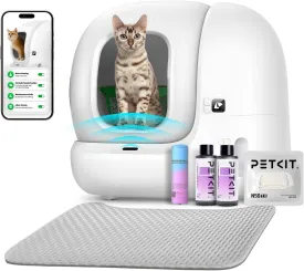 PETKIT 2025 New Upgraded Automatic Cat Litter Box with Odor Remover and Trash Bags, 2.4G WiFi App Control Self-Cleaning Litter Box with Leakproof Litter Pad, Free-Scooping/Safety Protection