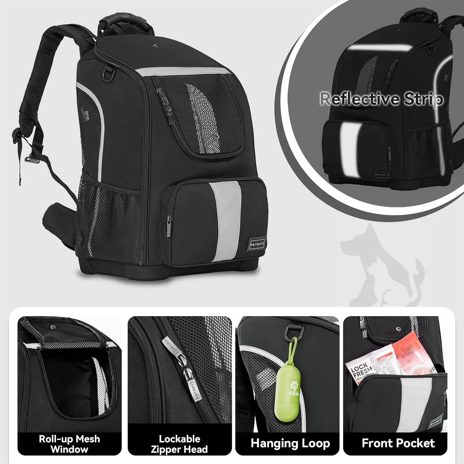 PETSFIT Dog Biking Backpack