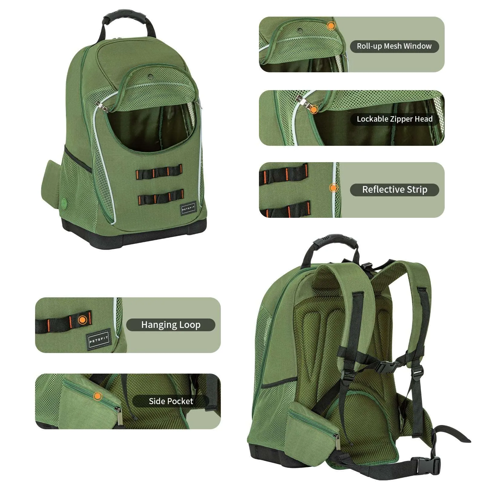 PETSFIT Dog Carrier Backpack 25 lbs For Hiking