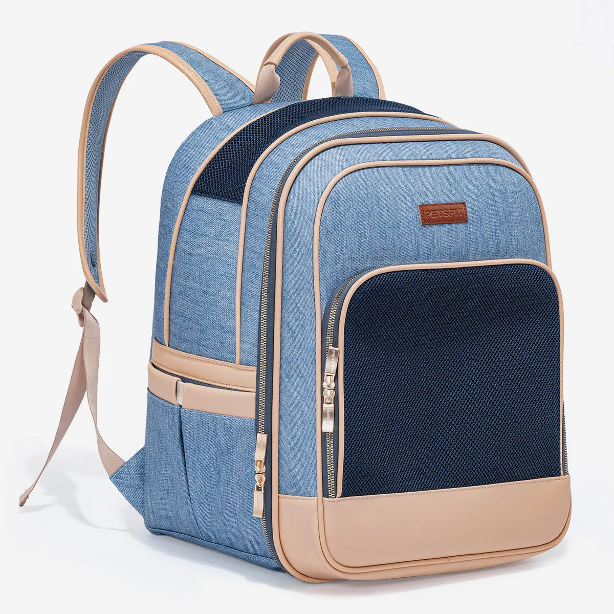 PETSFIT Vira Blazer Trendy Denim Pet Carrier Backpack