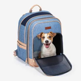 PETSFIT Vira Blazer Trendy Denim Pet Carrier Backpack