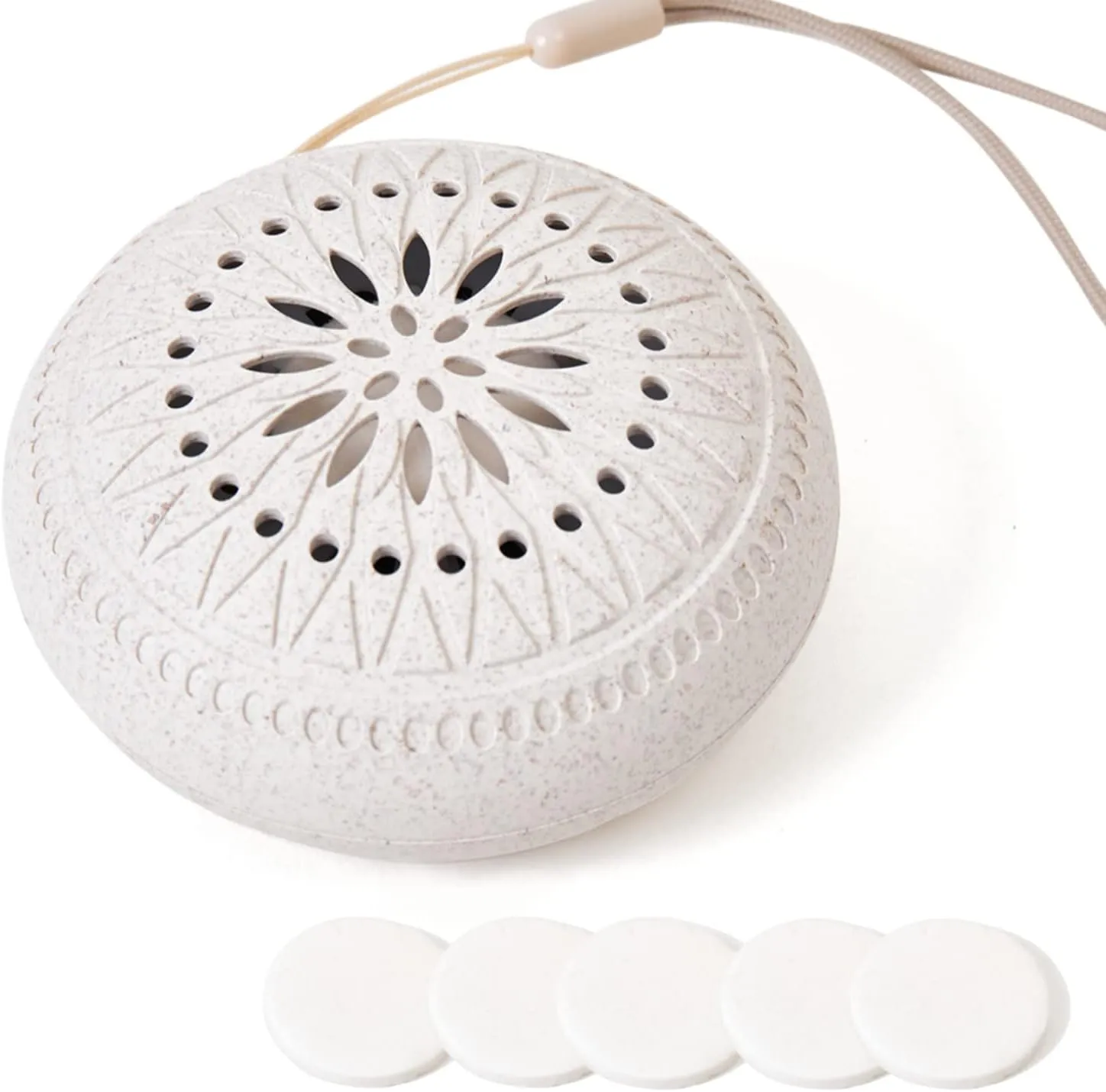Portable Mini Diffuser for Essential Oils  Wireless, Small Travel Sized, Quiet, Waterless Portable Camping Family Birthday Gift with 5 Pads