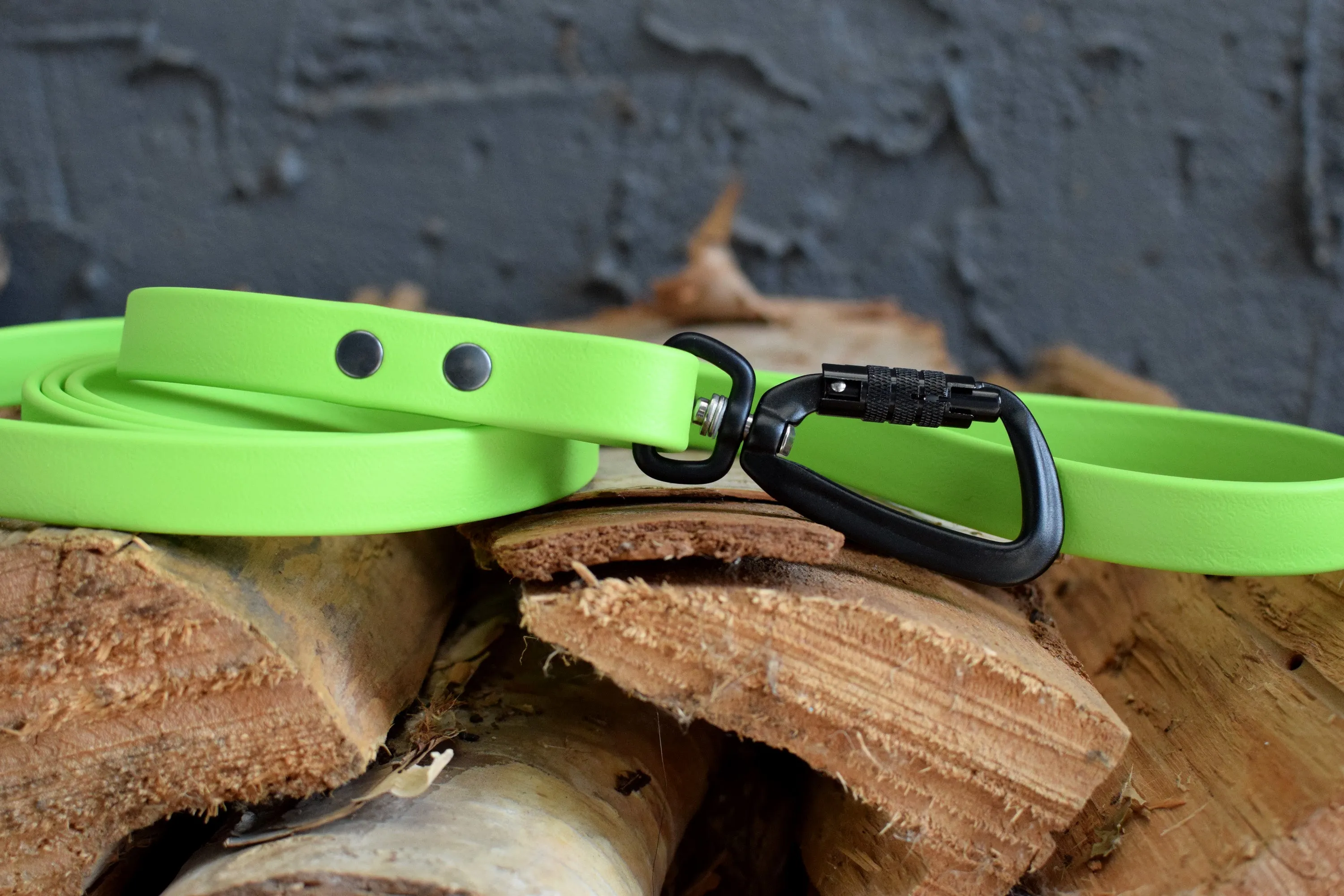 PREMADE COLLECTION - Lime & Black Biothane Dog Leash