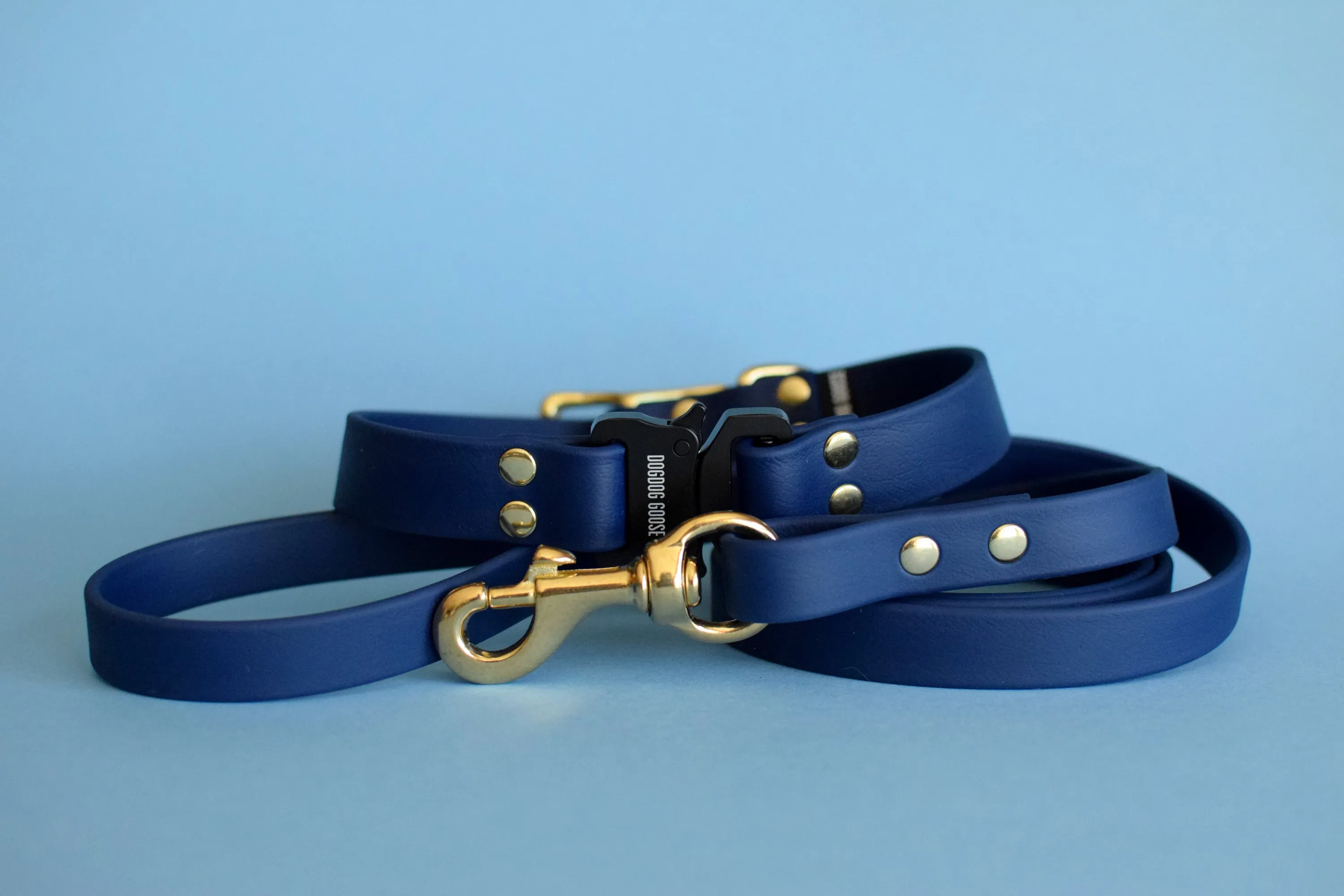 PREMADE COLLECTION - Navy & Brass Biothane Dog Leash