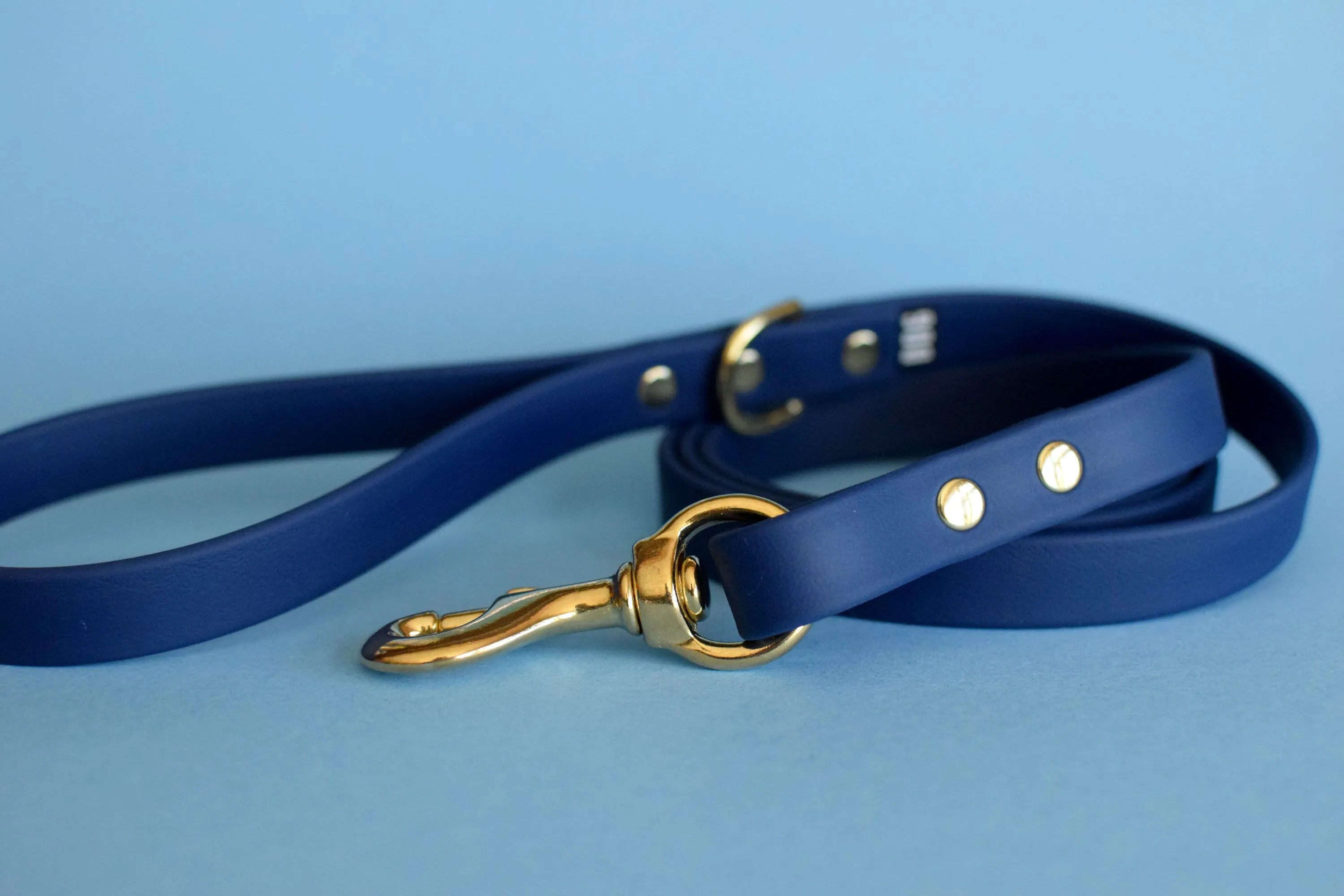 PREMADE COLLECTION - Navy & Brass Biothane Dog Leash