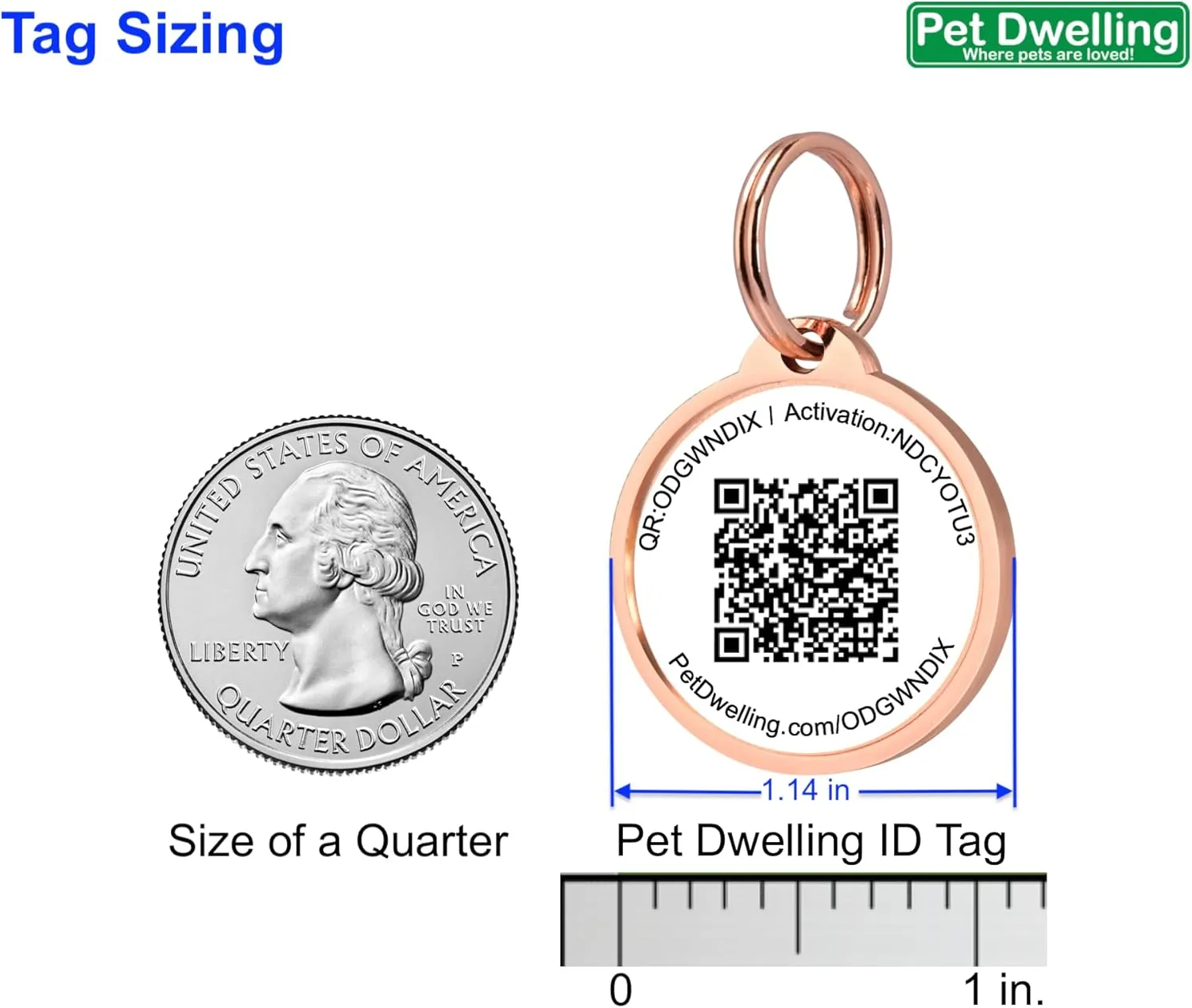 Premium NFC & QR Code Smart Dog ID Tag - Easy Scanning, Instant Profile Access, Real-Time Location Alerts(Rose Gold Paw)