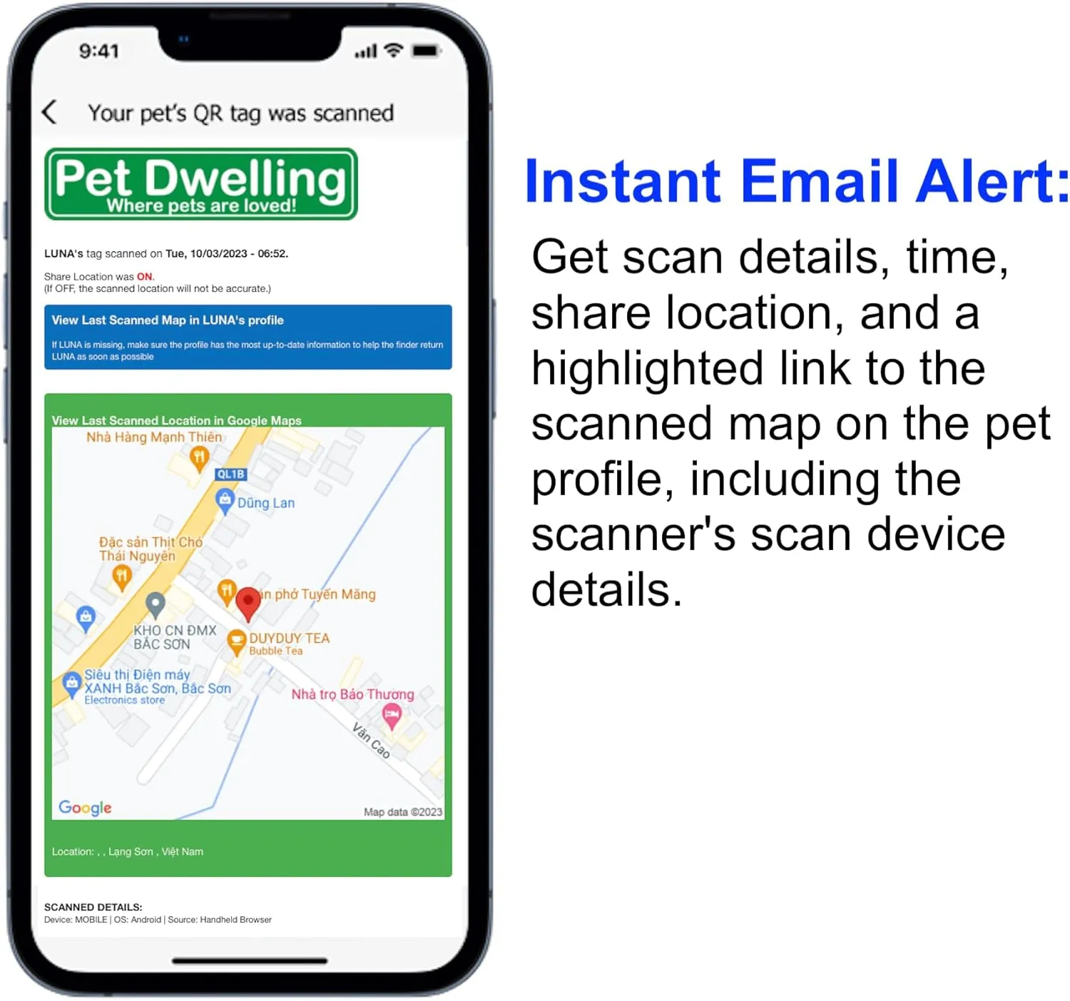 Premium NFC & QR Code Smart Dog ID Tag - Easy Scanning, Instant Profile Access, Real-Time Location Alerts(Rose Gold Paw)