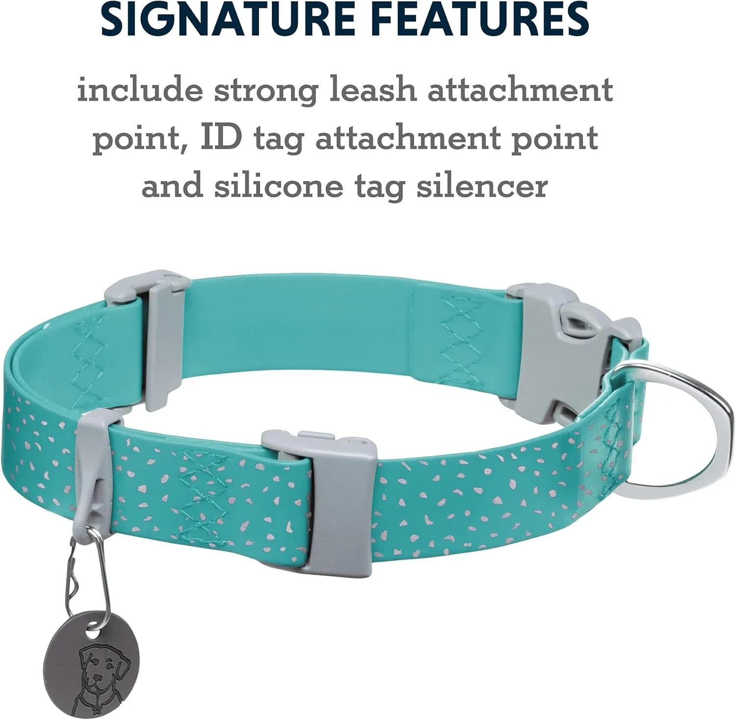 Ruffwear, Confluence Dog Collar, Waterproof and Stink Resistant, Aurora Teal, 20"-26"