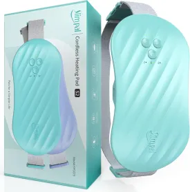 Slimpal AI Portable Heating Pad for Period Cramps, Smart AI Heat Chip, FSA HSA Eligible, Electric Cordless Heating Belt for Back, Belly, Stomach, Menstrual Heat Pad Gifts for Girl Women Her Aqua S2