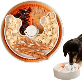 Slow Feeder Dog Bowl, Rich Texture Lick Mat, Enrichment Puppy Feeder for Small Dogs, 4 Modes, 3 Detachable Parts, Adjustable Feeding Speeds