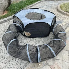 Small Animal Playpen with TunnelPop-up Guinea Pigs Play Pen Foldable Outdoor and Indoor Pet Tent for Rabbits, Chinchillas and Ferrets