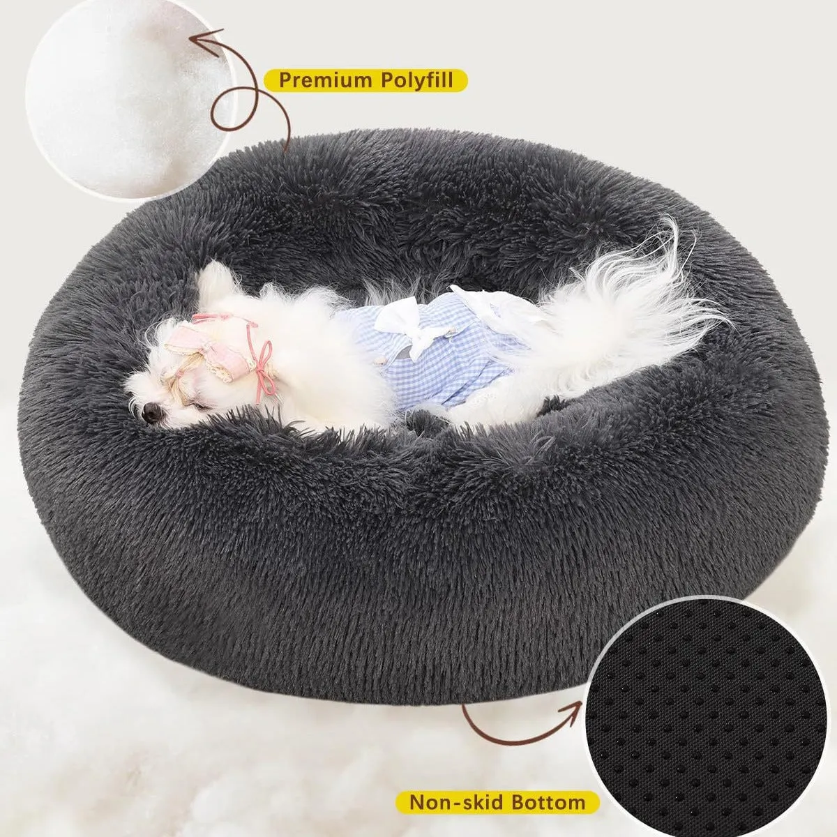 Soft and fluffy machine-washable pet bed