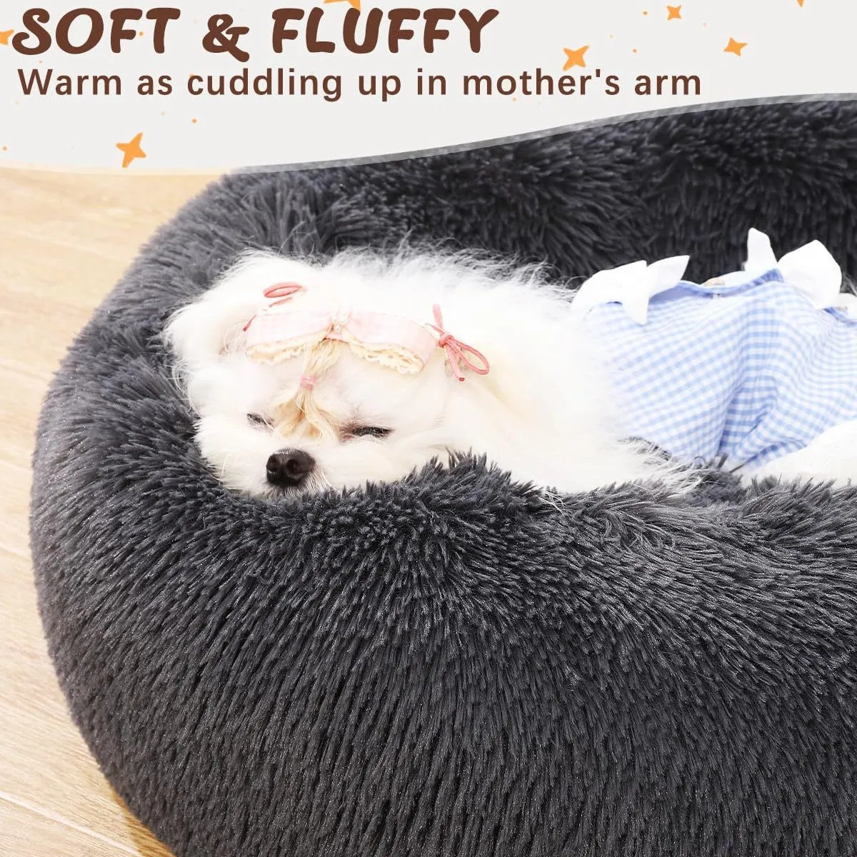 Soft and fluffy machine-washable pet bed