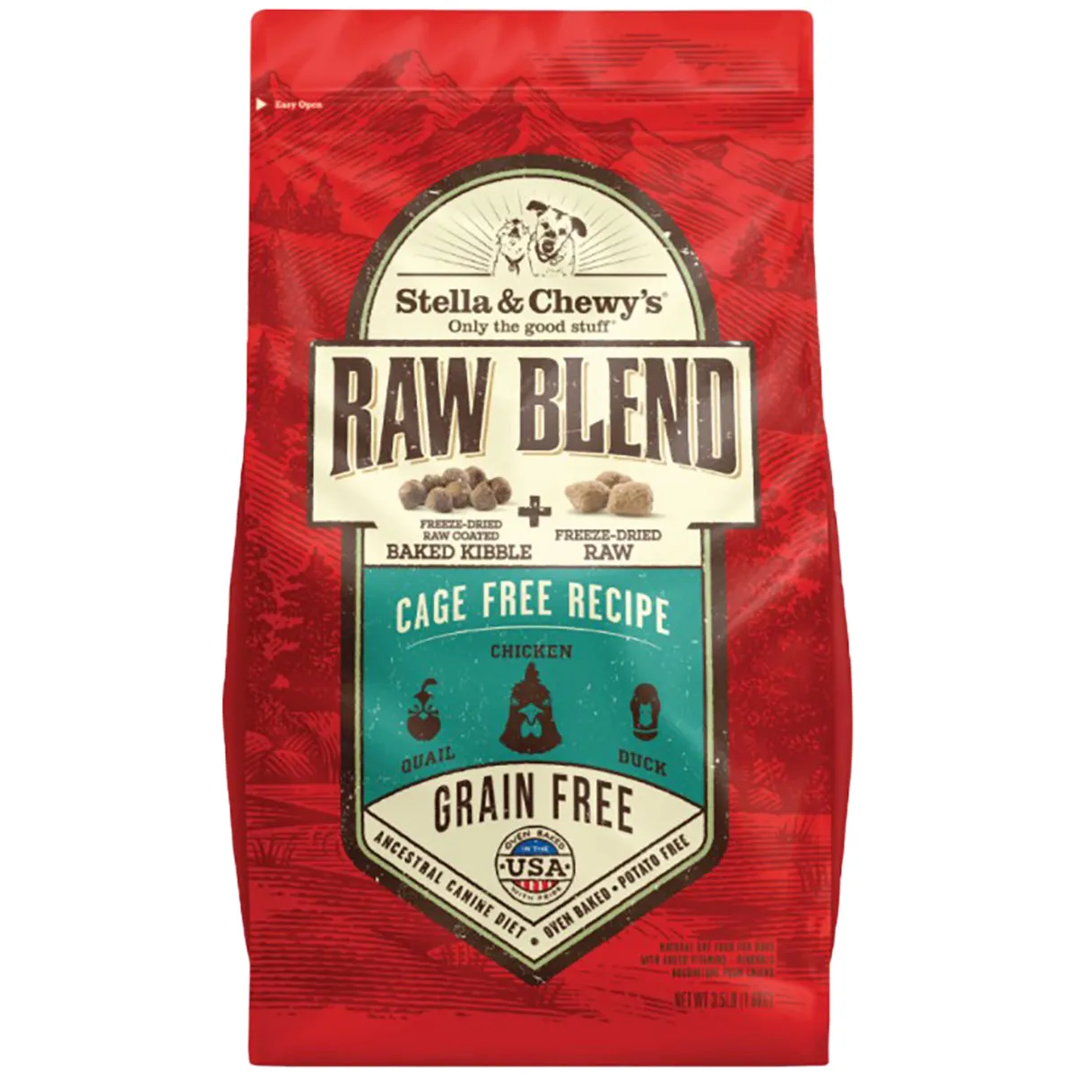Stella & Chewy's Cage-Free Recipe Raw Blend Baked Dog Kibble