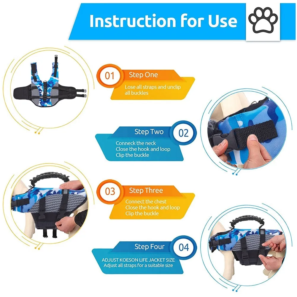 Stylish Dog Life Jacket Safety Swimming Preserver Swimwear Pet Life Vest (Sizes XS - XXL) - ON SALE!