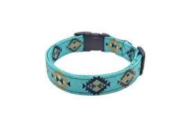 Teal Southwest Tribal Dog Collar