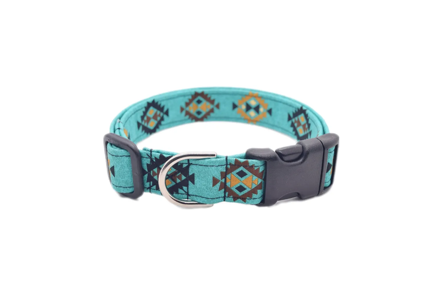 Teal Southwest Tribal Dog Collar