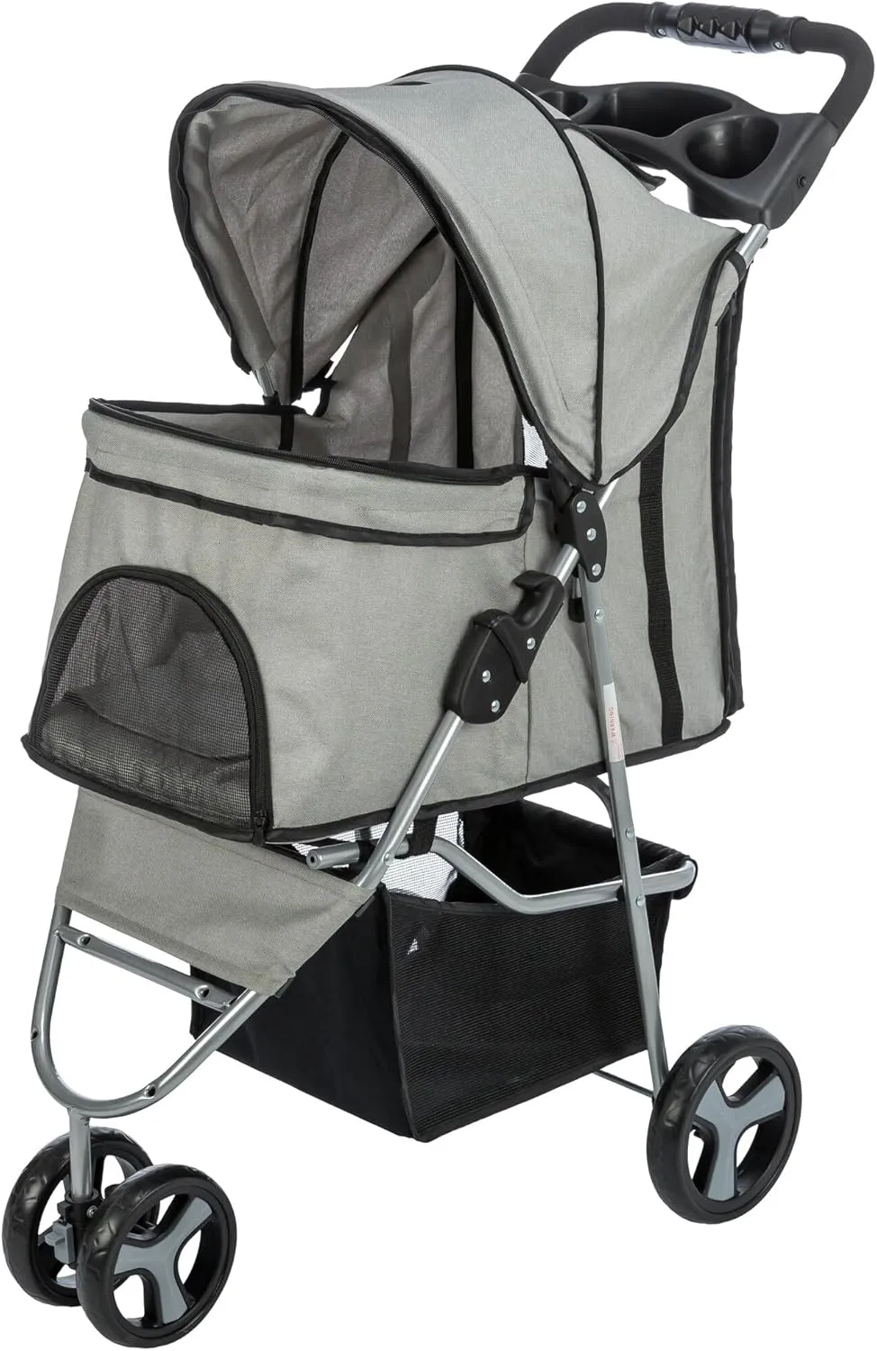 TRIXIE Dog Stroller for Small Dogs and Cats, Lightweight and Compact Pet Stroller, Portable Travel Stroller, Gray