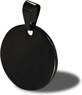 TSJ Stamping Blanks Round Metal Charms 10 PCS, Stainless Steel Blank Stamping Tags with Hole, 1 Inch (25mm) Black Punched Circle Disc