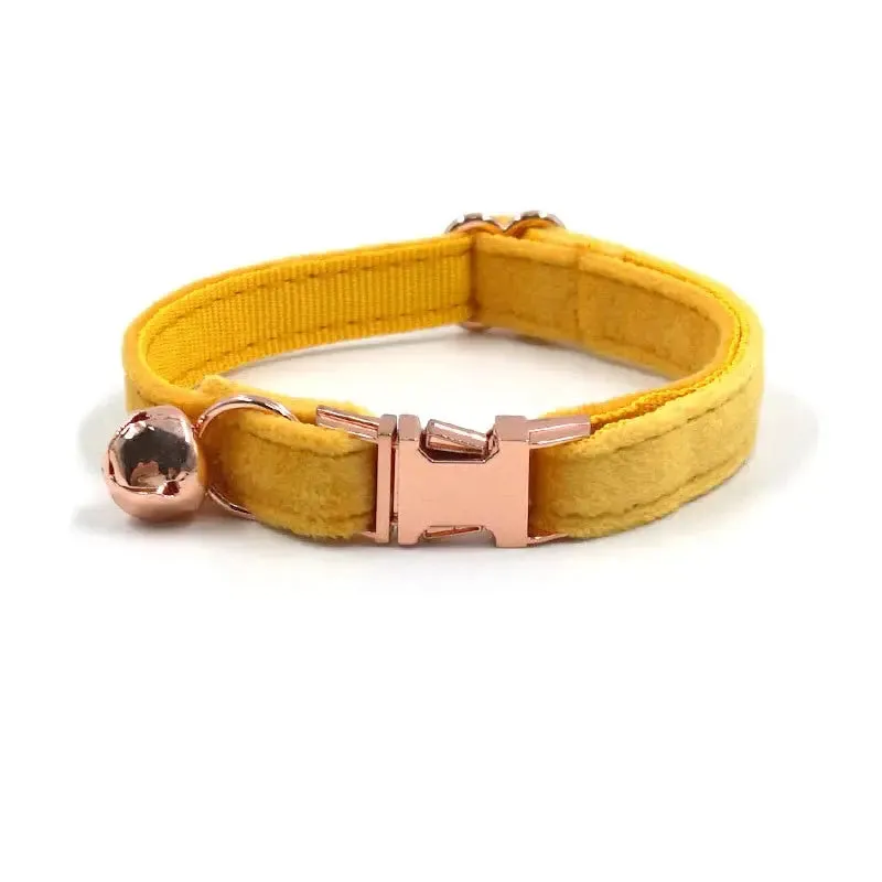 Velvet Cat Collar w/ Bowtie - Engrave Your Pet's ID