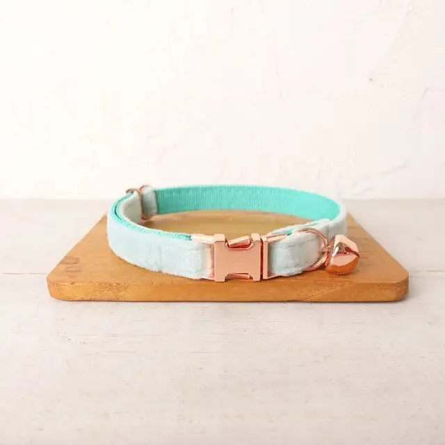 Velvet Cat Collar w/ Bowtie - Engrave Your Pet's ID