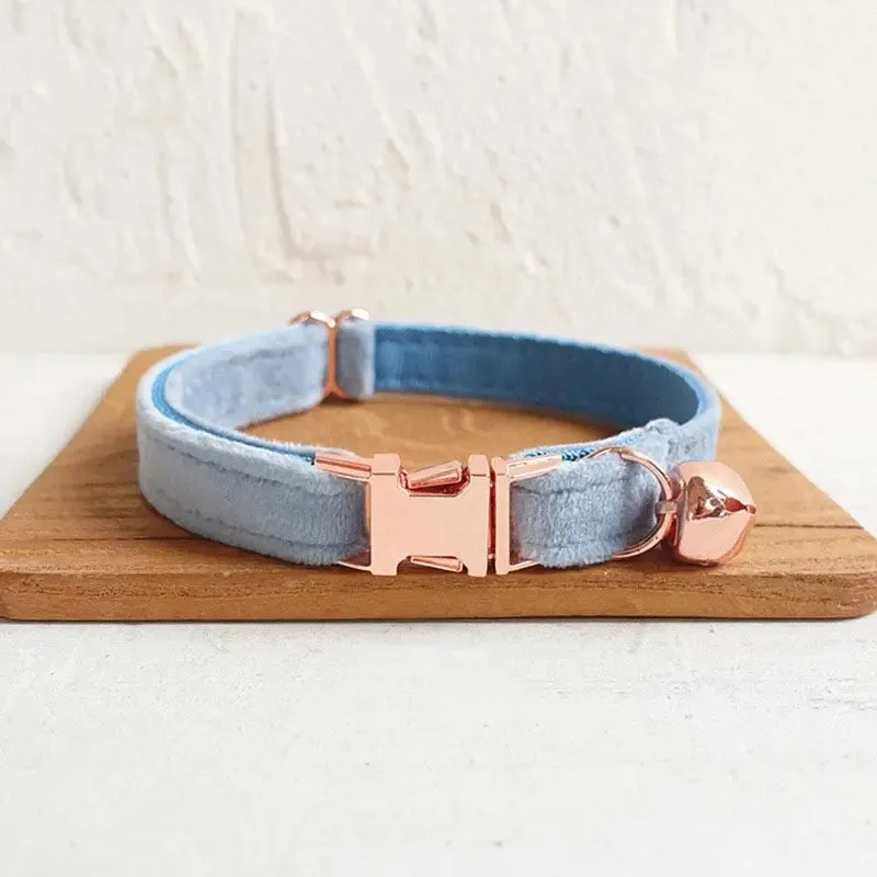 Velvet Cat Collar w/ Bowtie - Engrave Your Pet's ID