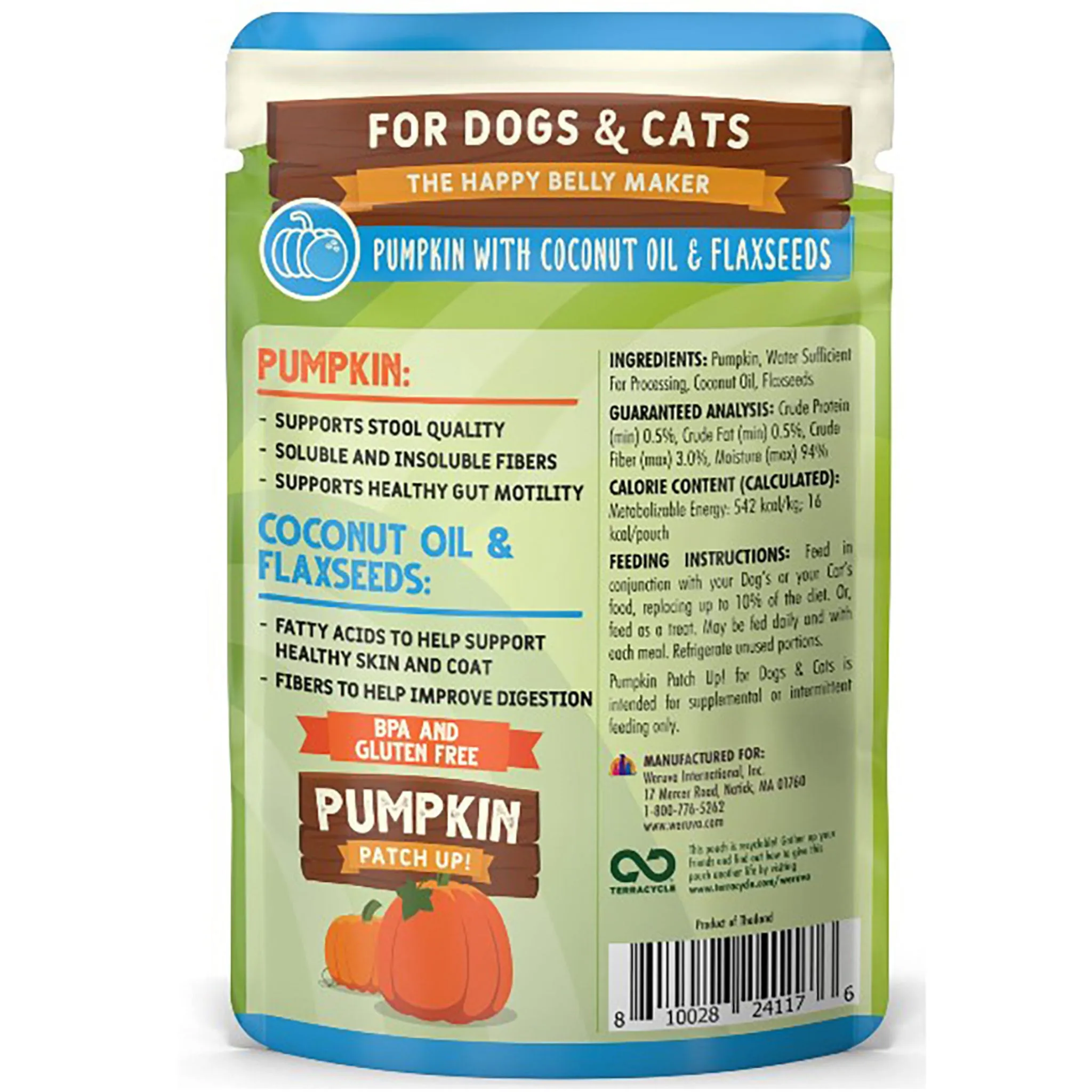 Weruva Pumpkin Patch Up! Coconut and Flaxseeds Dog & Cat Food Supplements