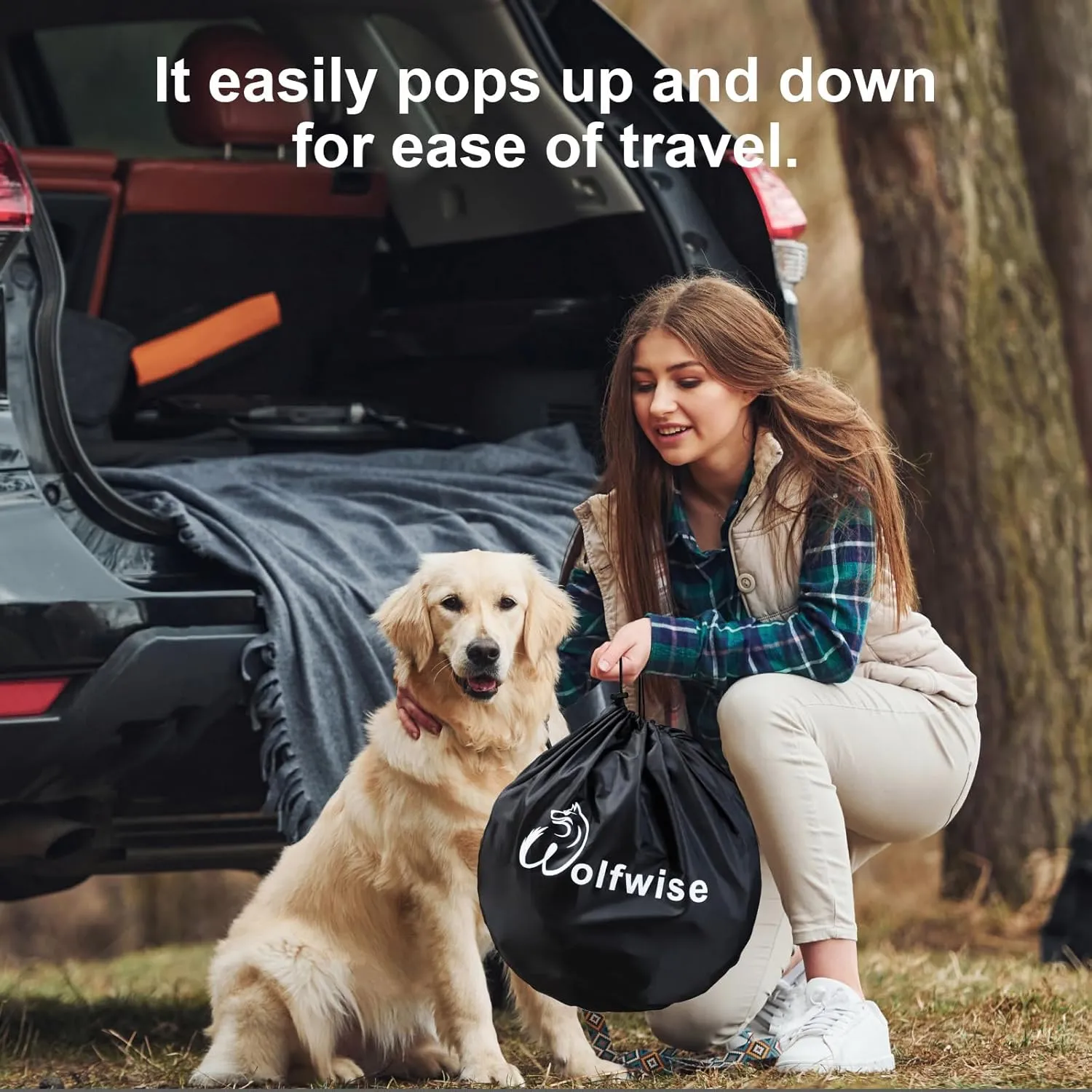 Wolfwise Pet Playpen, Pop Up Portable Dog Crate Indoor, 600D Oxford Portable Exercise Puppy Kennel, Soft Cat Tent Kitten Cage for Outdoor Camping Travel Use with Carrying Bag, Medium, Pink
