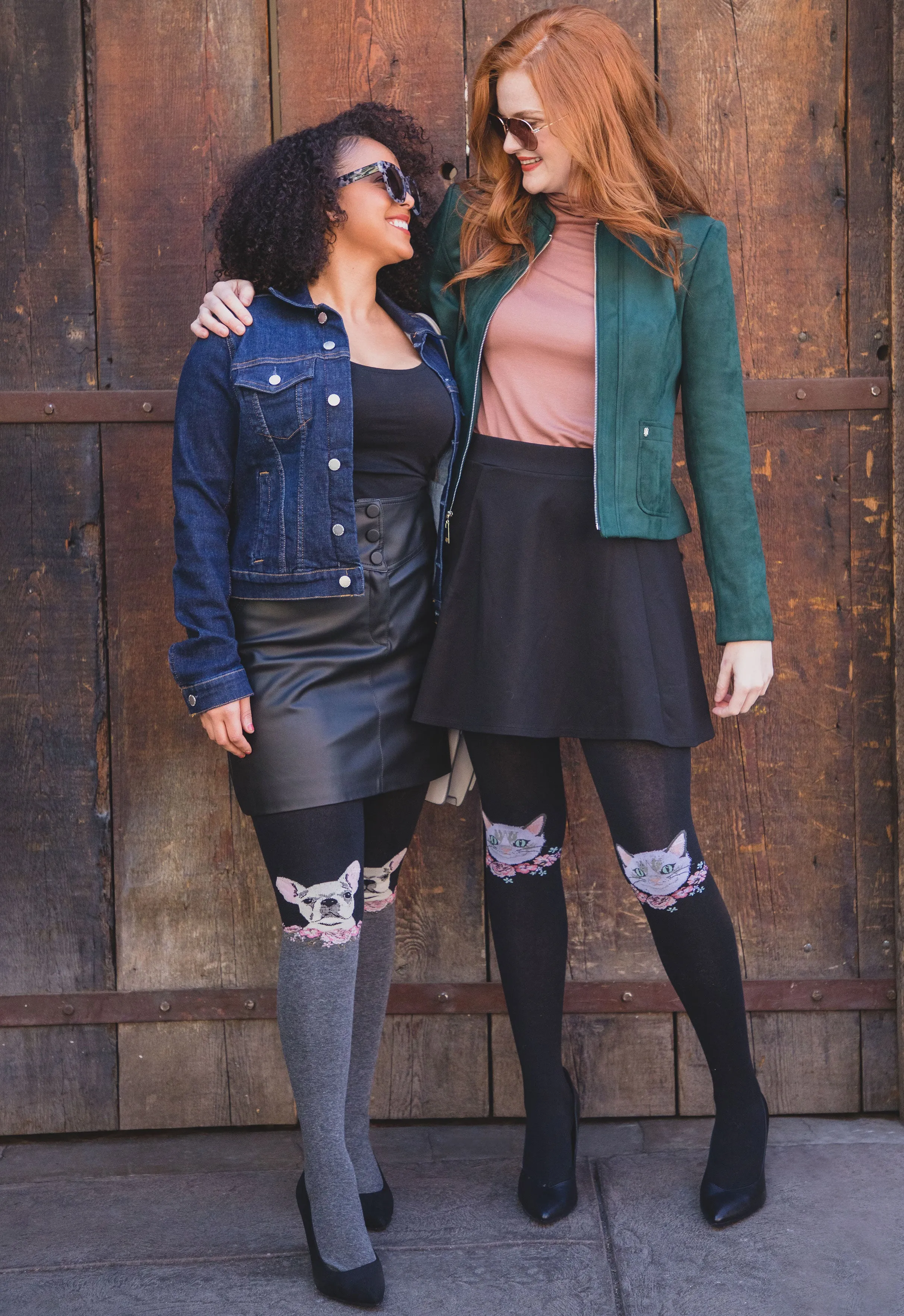 Women's Frenchie Face Sweater Tights