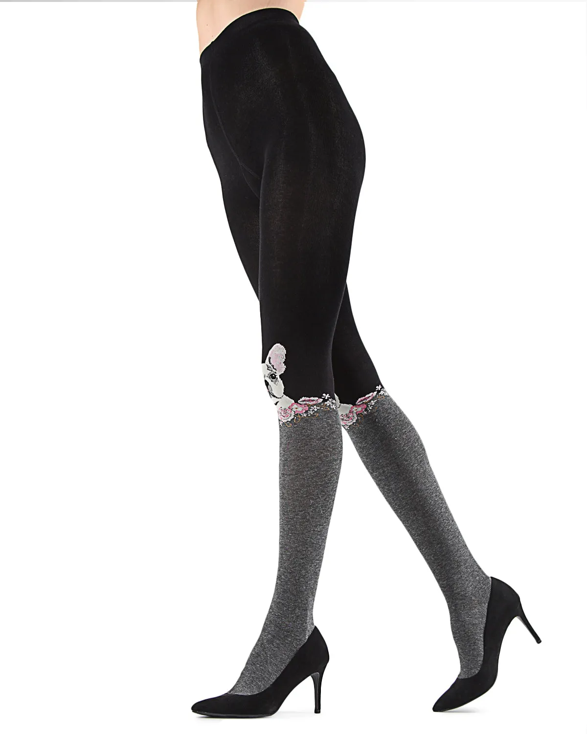 Women's Frenchie Face Sweater Tights