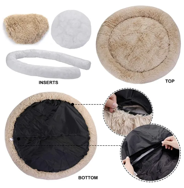 ZENY™Pet Bed for Dogs & Cats, Anti-Slip, Machine Washable, Ultra Soft Washable Dog and Cat Cushion Bed